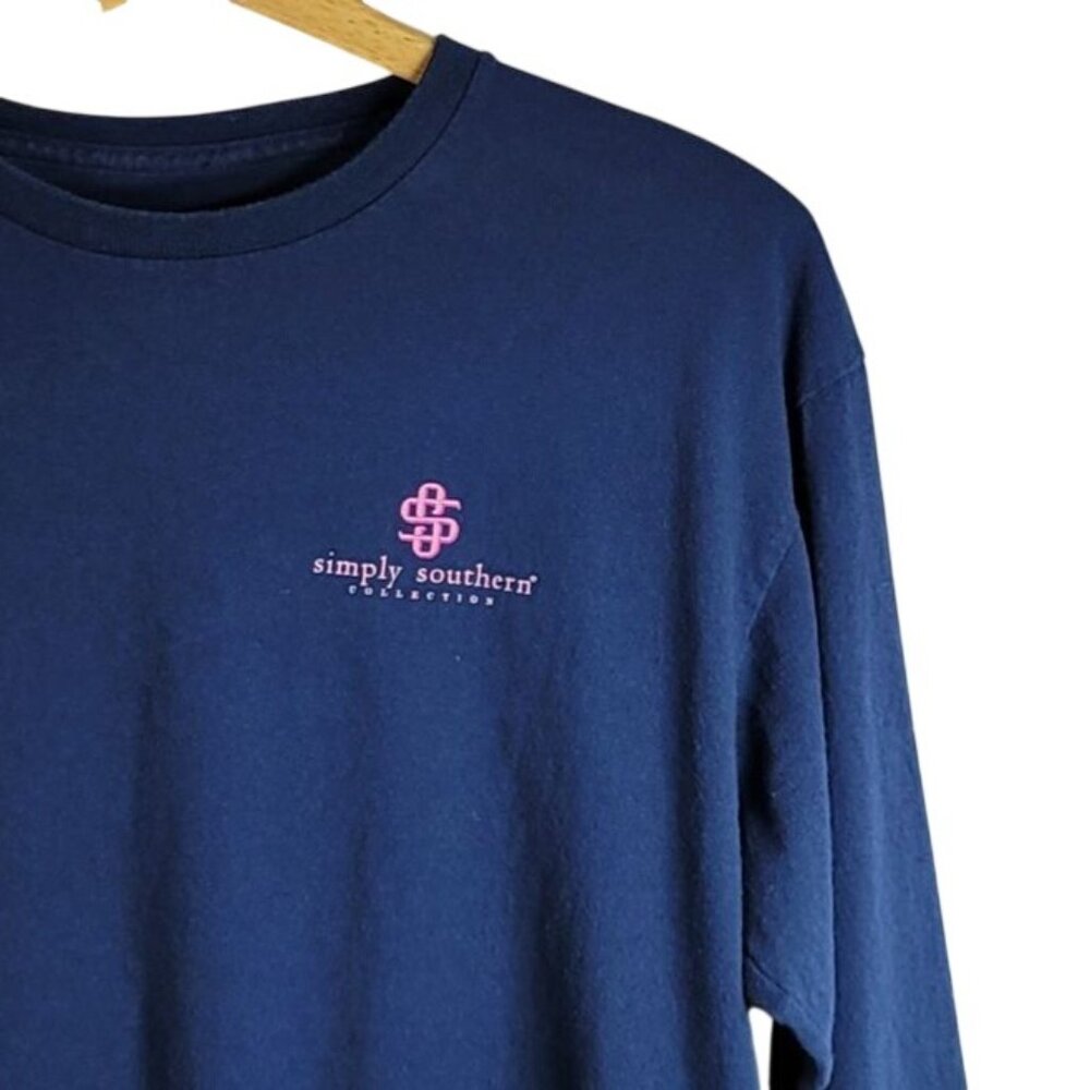 Simply Southern Women TShirt Blue Large Jesus Take Wheel Long Sleeve Jeep READ - Picture 4 of 10